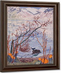 Bird On A Stone (Woodcut) By Nicolai Astrup Fine Art Print