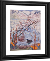 Bird On A Stone (Woodcut) By Nicolai Astrup Fine Art Print