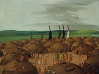Bird's Eye View Of The Mandan Village, 1800 Miles Above St. Louis By George Catlin Fine Art Print