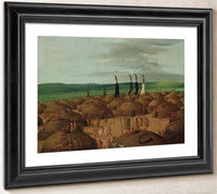 Bird's Eye View Of The Mandan Village, 1800 Miles Above St. Louis By George Catlin Fine Art Print