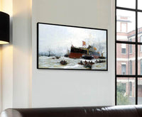 Birth Of A Titan Hms Blake Painting William Lionel Wyllie Canvas Art Fine Art Print