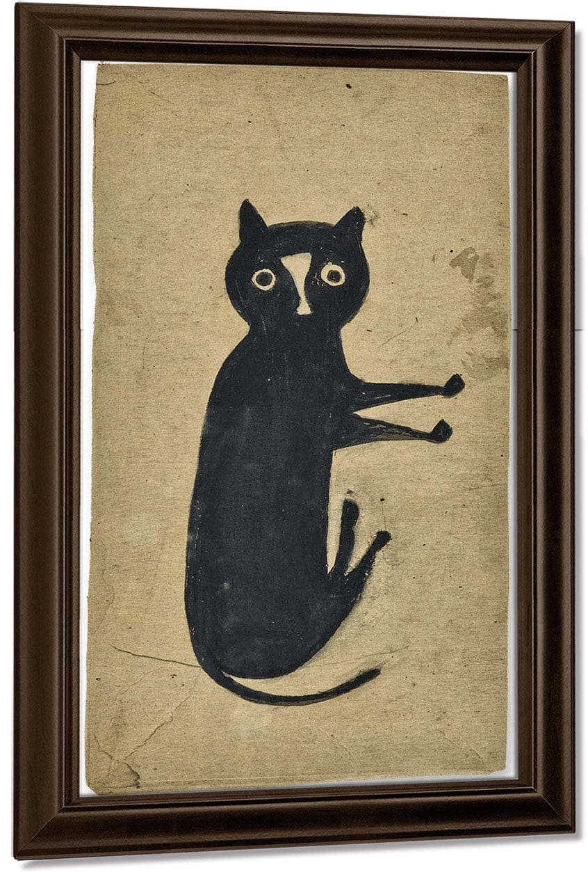 Black Cat By Bill Traylor Fine Art Print