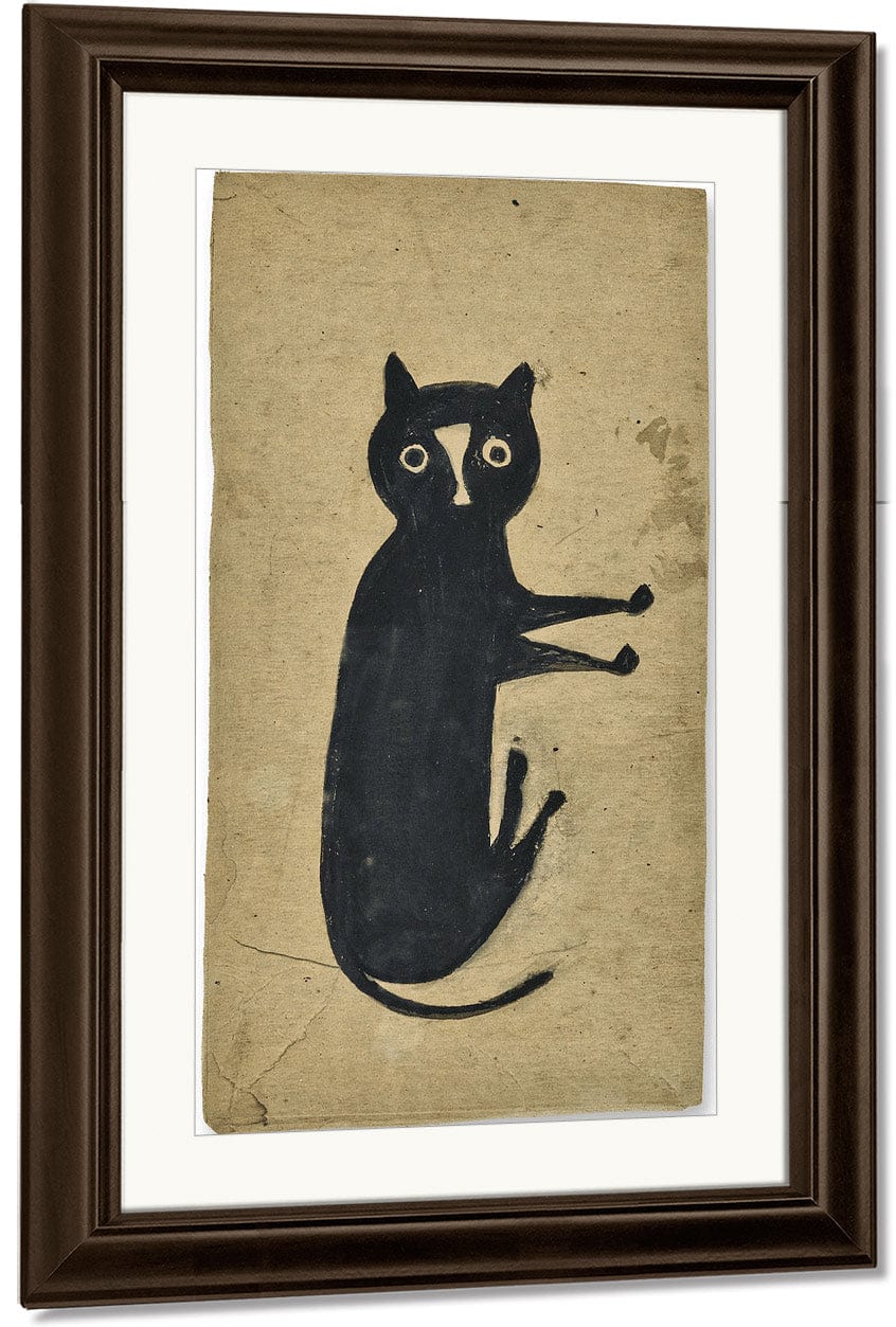 Black Cat By Bill Traylor Fine Art Print
