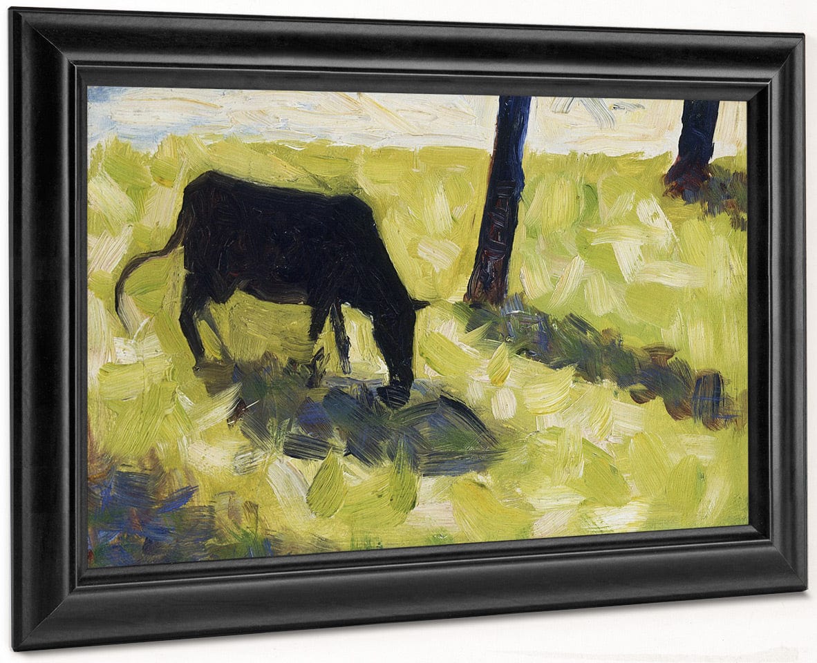 Black Cow In A Meadow By Georges Pierre Seurat Fine Art Print