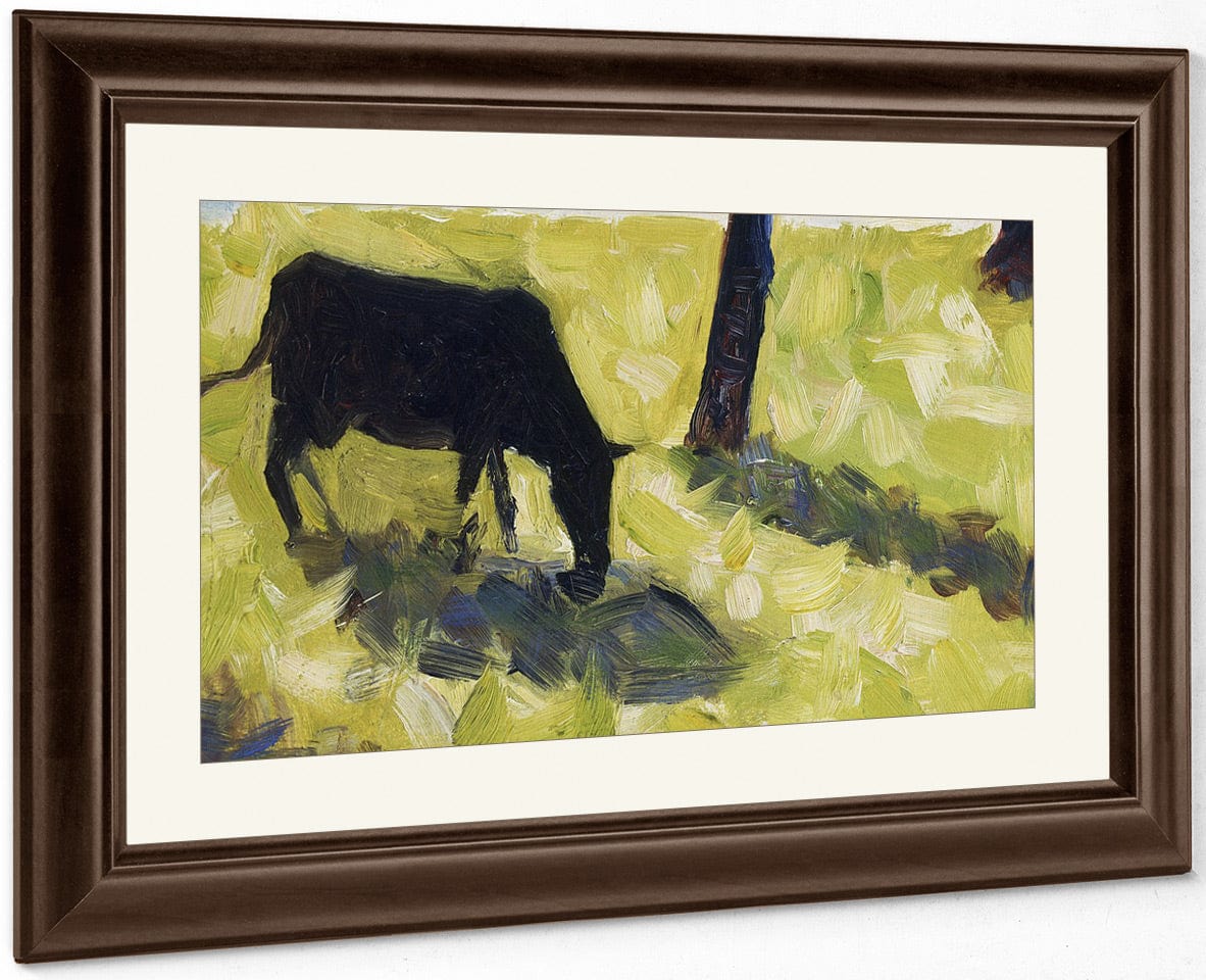 Black Cow In A Meadow By Georges Pierre Seurat Fine Art Print