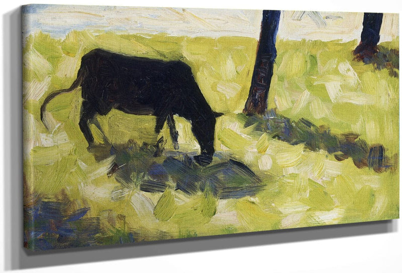 Black Cow In A Meadow By Georges Pierre Seurat Fine Art Print