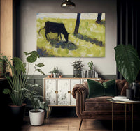 Black Cow In A Meadow By Georges Pierre Seurat Fine Art Print