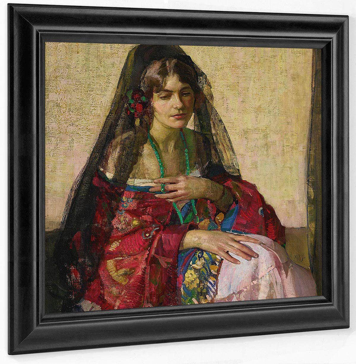 Black Mantilla By Richard Edward Miller Fine Art Print