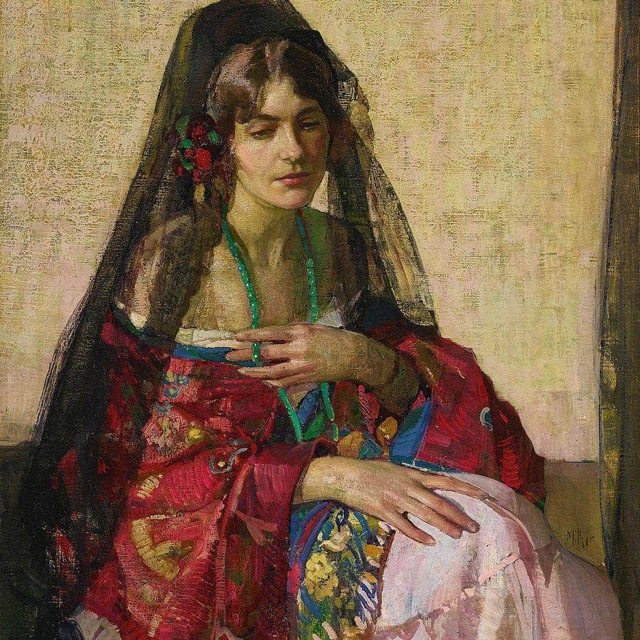 Black Mantilla By Richard Edward Miller Fine Art Print