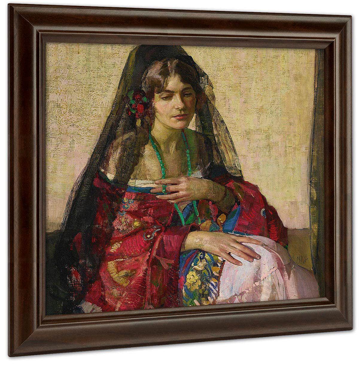 Black Mantilla By Richard Edward Miller Fine Art Print