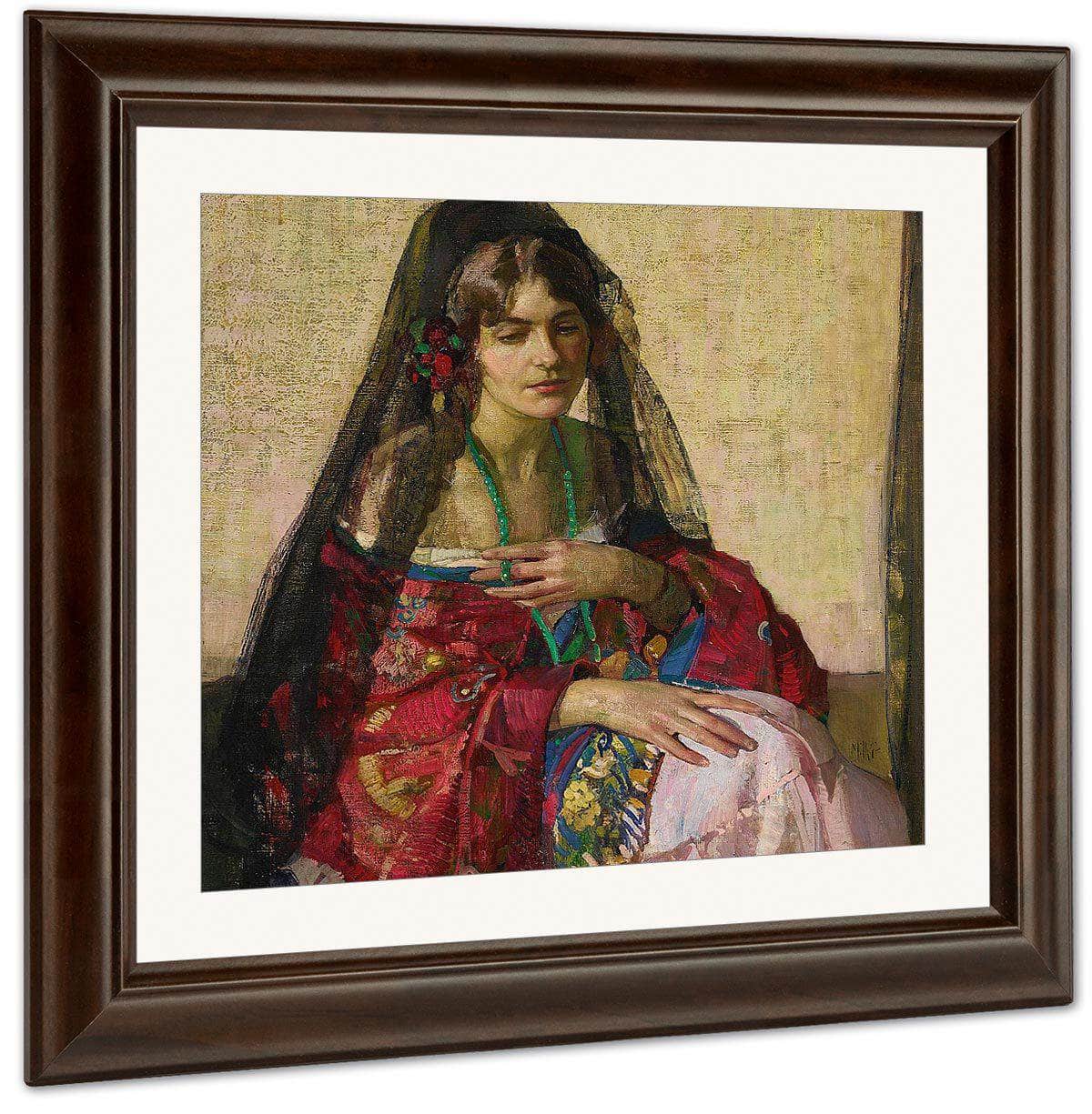 Black Mantilla By Richard Edward Miller Fine Art Print