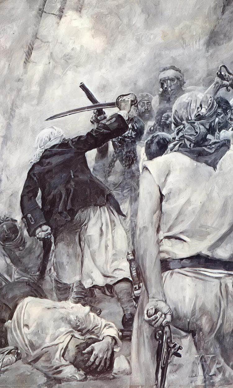 Blackbeard's Last Fight By Howard Pyle Fine Art Print