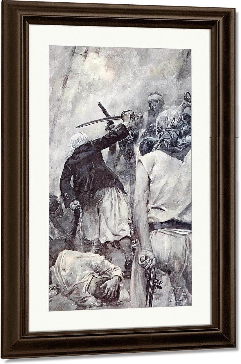 Blackbeard's Last Fight By Howard Pyle Fine Art Print