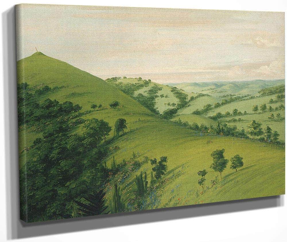 Blackbird's Grave, A Back View, Prairies Enameled With Flowers By George Catlin Fine Art Print