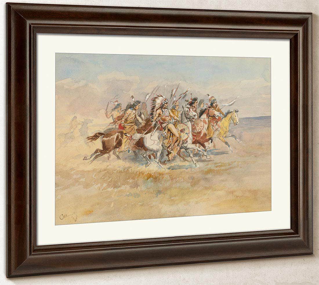 Blackfeet War Party By Charles Marion Russell Fine Art Print