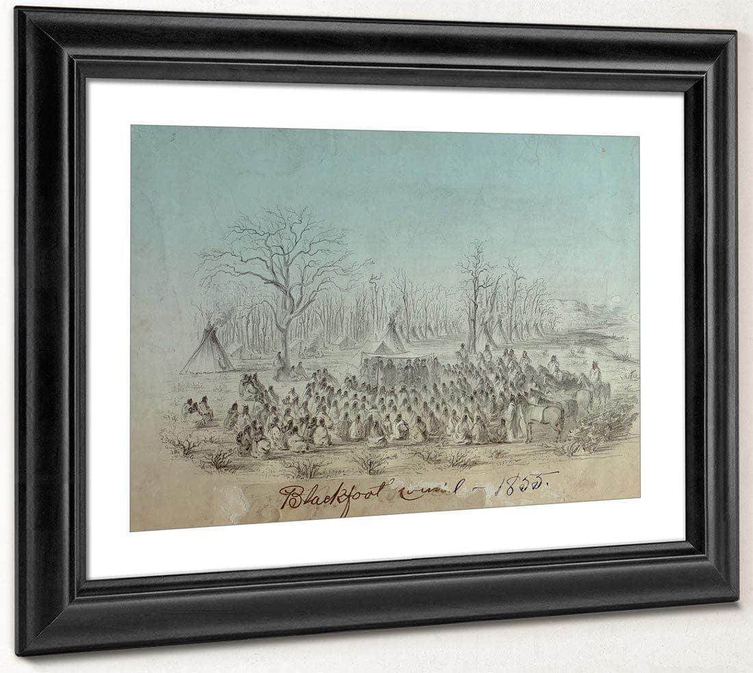 Blackfoot Council Group By Gustav Sohon Fine Art Print