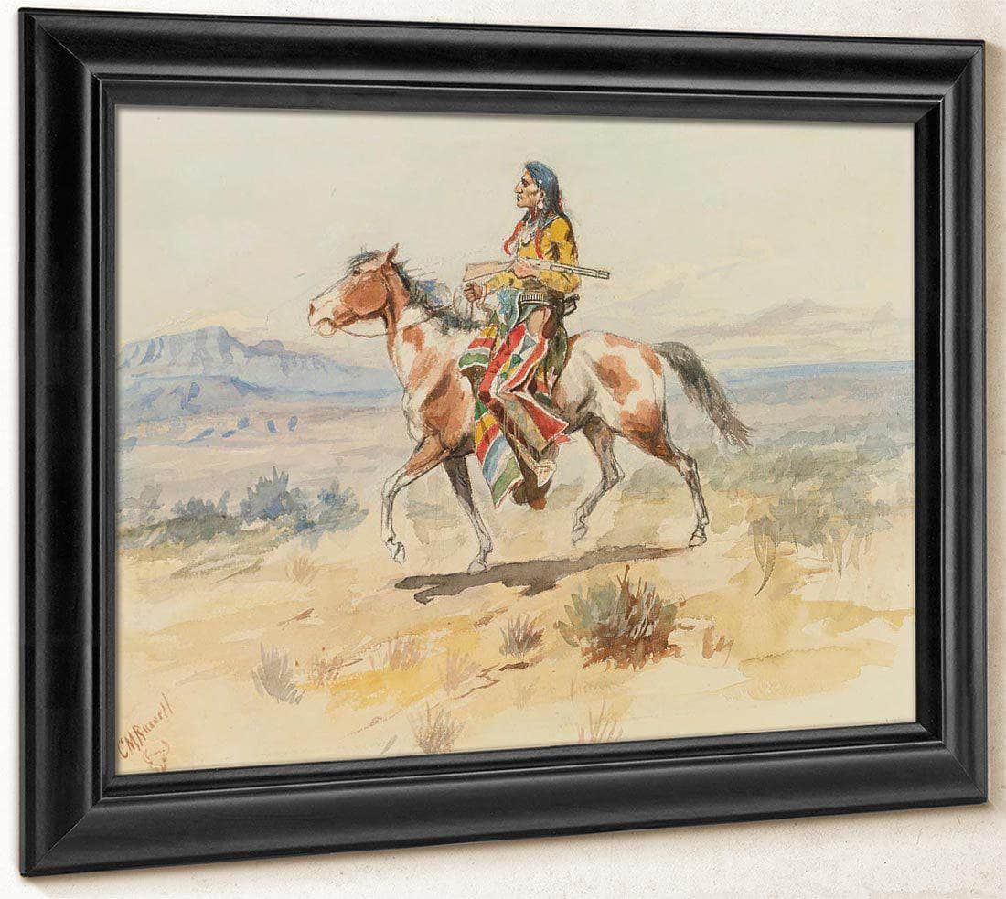 Blackfoot Indian A Crow Scout By Charles Marion Russell Fine Art Print