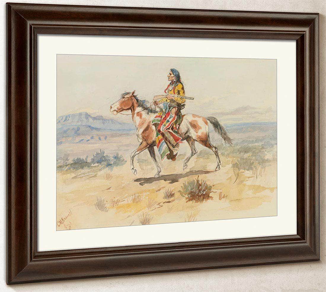 Blackfoot Indian A Crow Scout By Charles Marion Russell Fine Art Print