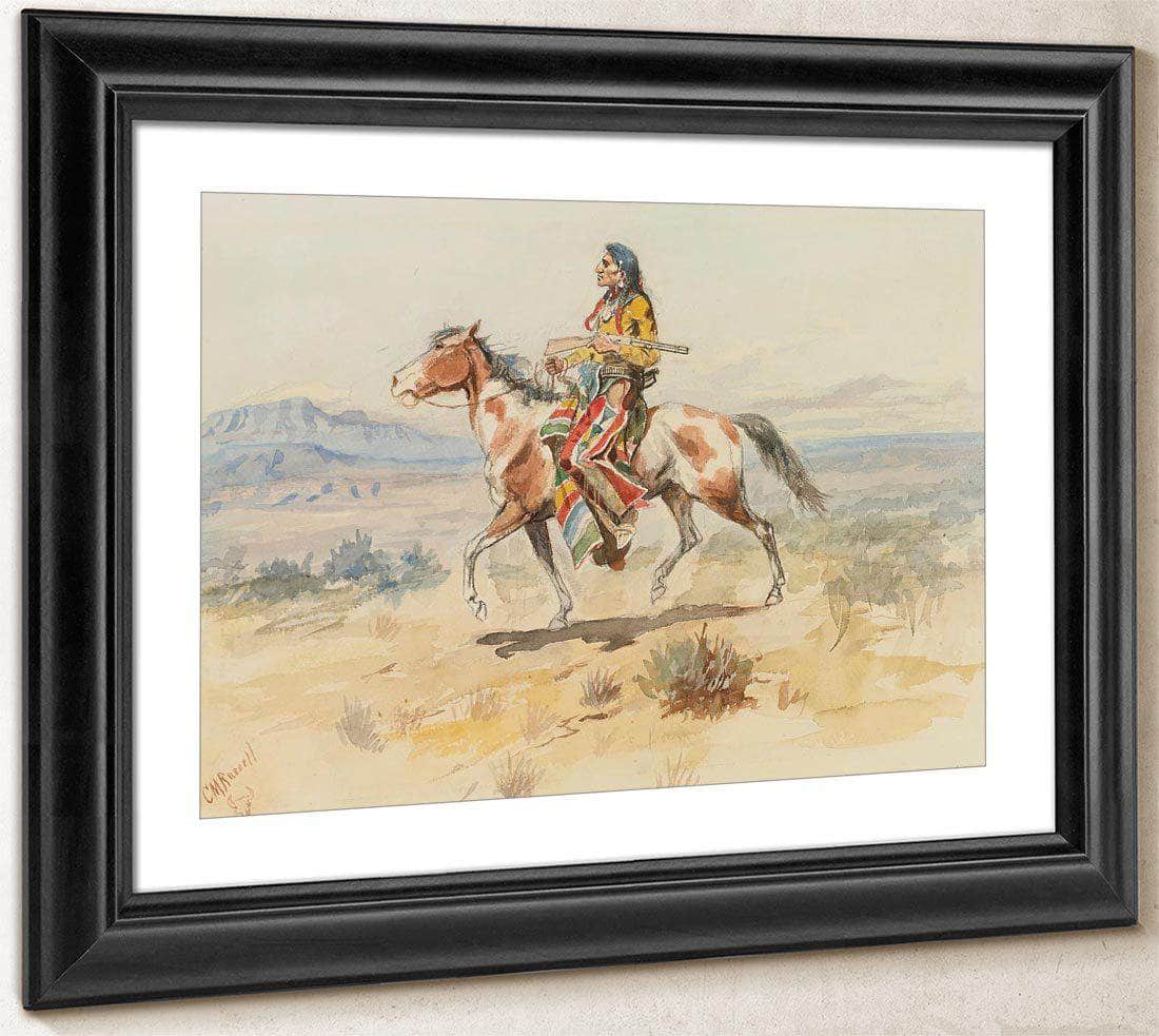 Blackfoot Indian A Crow Scout By Charles Marion Russell Fine Art Print