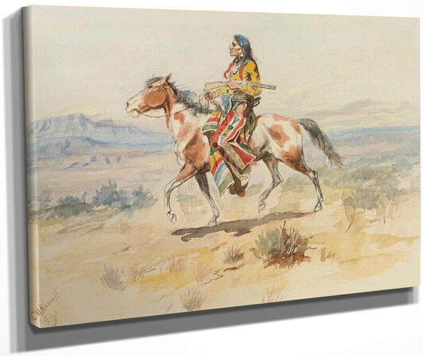 Blackfoot Indian A Crow Scout By Charles Marion Russell Fine Art Print