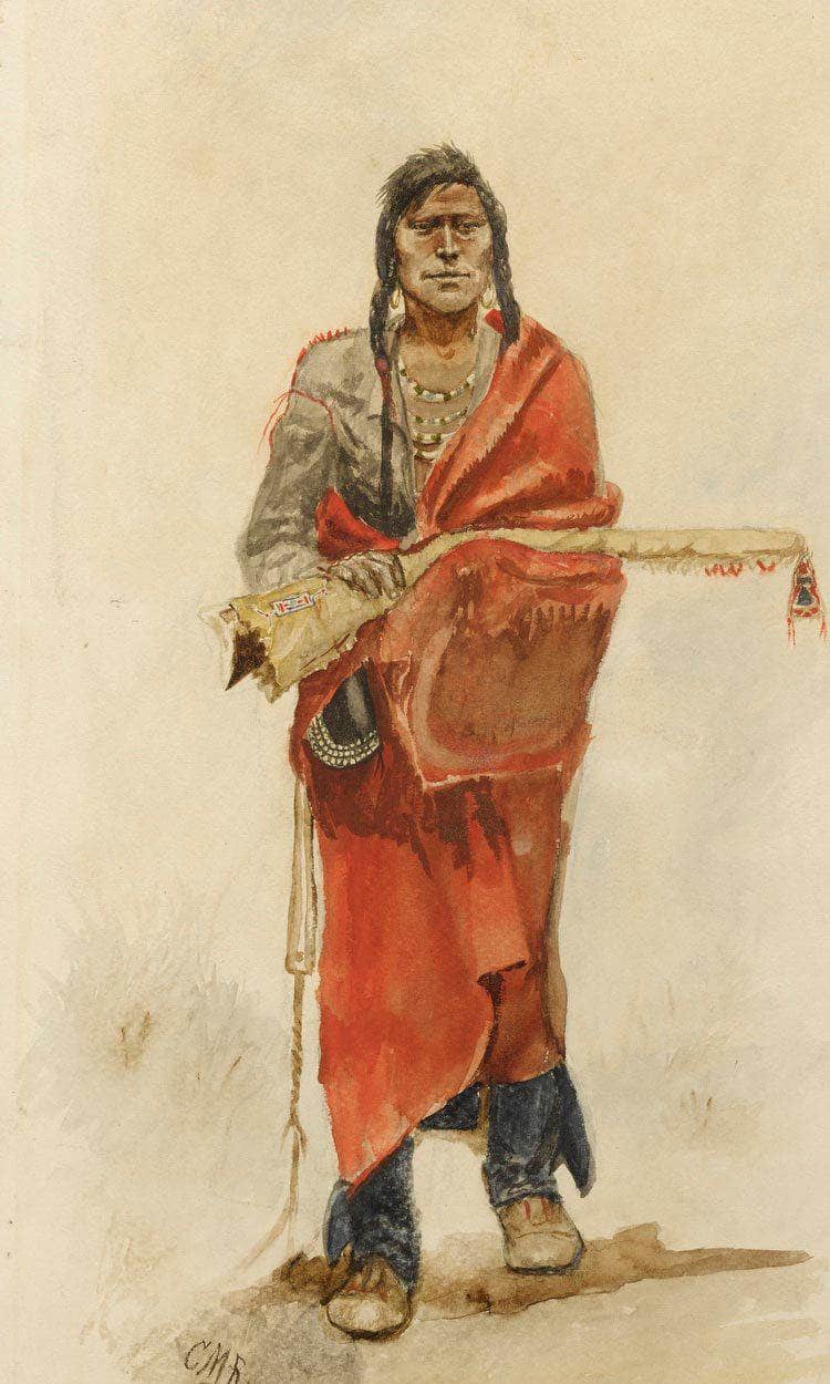 Blackfoot Indian By Charles Marion Russell Fine Art Print