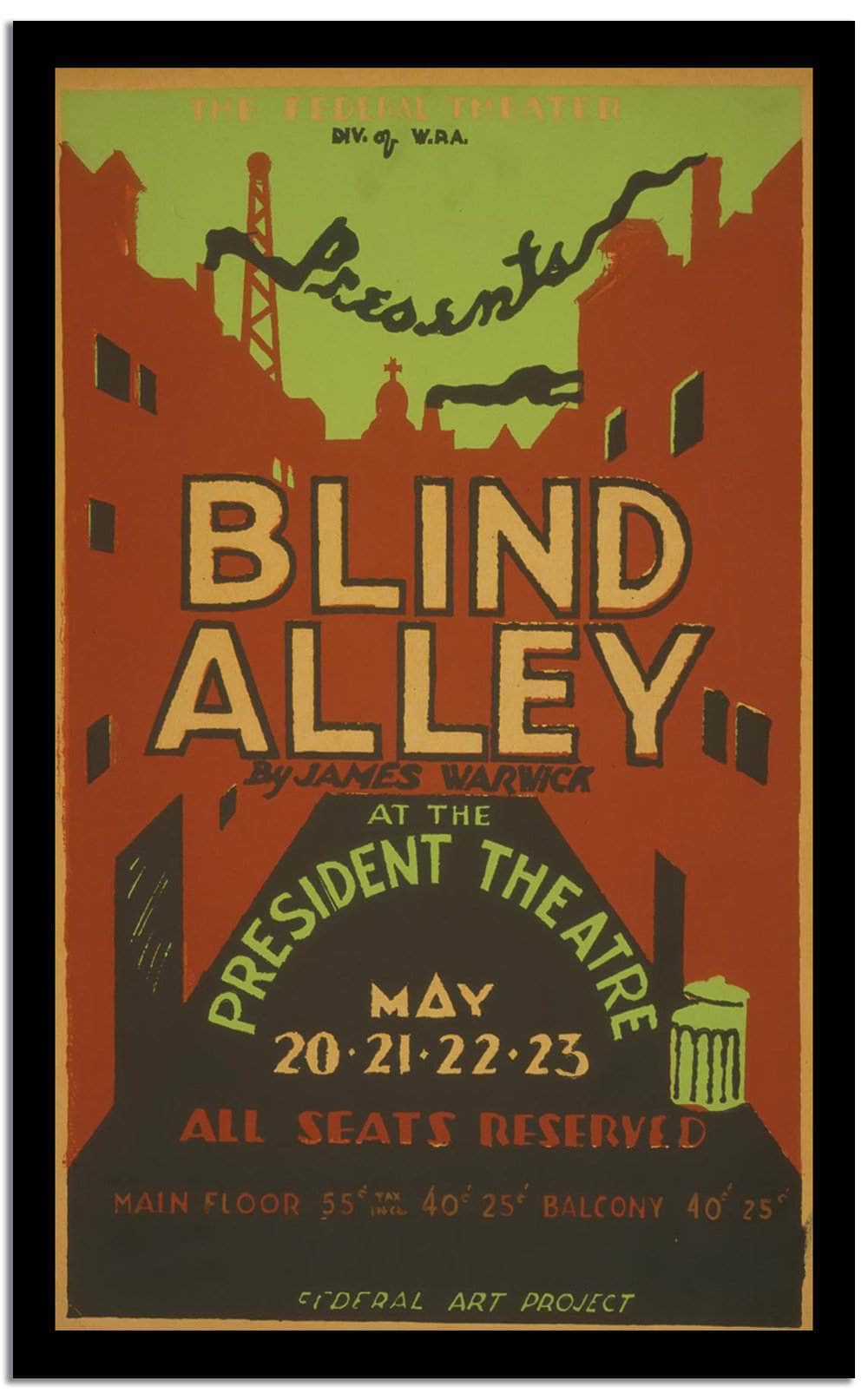 Blind Alley  Vintage Poster Fine Art Print