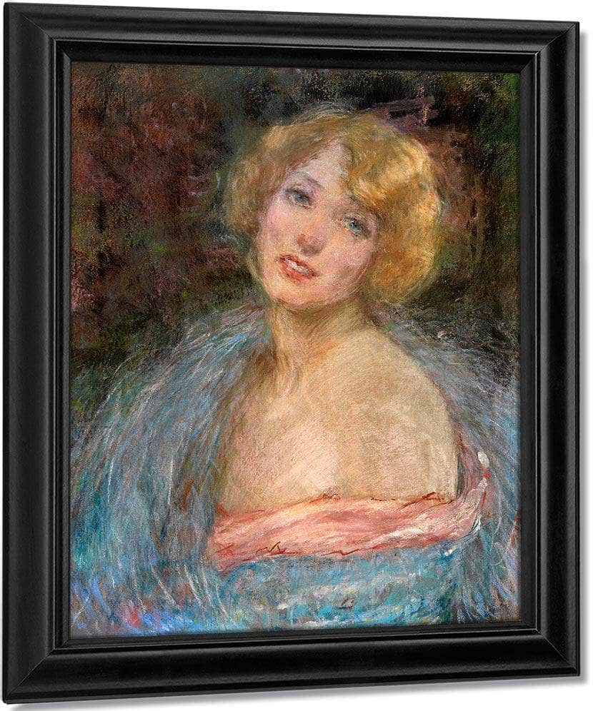 Blonde Girl With Boa By Alice Pike Barney Fine Art Print