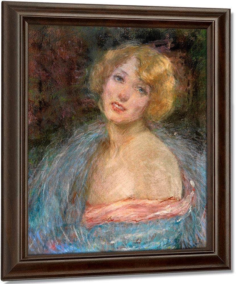 Blonde Girl With Boa By Alice Pike Barney Fine Art Print