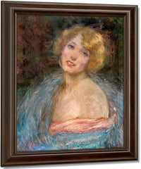 Blonde Girl With Boa By Alice Pike Barney Fine Art Print