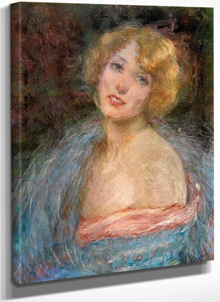 Blonde Girl With Boa By Alice Pike Barney Fine Art Print