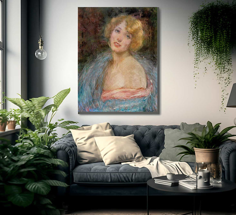 Blonde Girl With Boa By Alice Pike Barney Fine Art Print