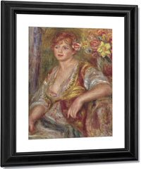 Blonde Woman With A Rose By Pierre Auguste Renoir Fine Art Print