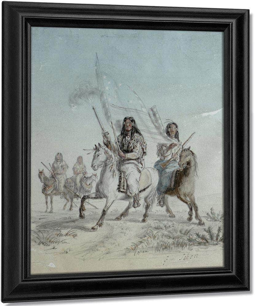 Bloods Come Into Council Blackfoot Country By Gustav Sohon Fine Art Print
