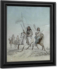 Bloods Come Into Council Blackfoot Country By Gustav Sohon Fine Art Print