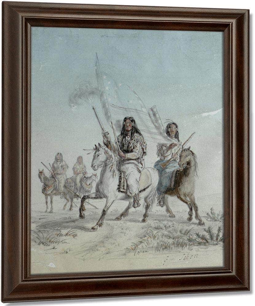 Bloods Come Into Council Blackfoot Country By Gustav Sohon Fine Art Print