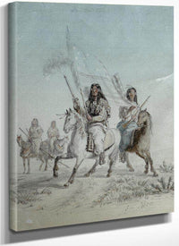 Bloods Come Into Council Blackfoot Country By Gustav Sohon Fine Art Print