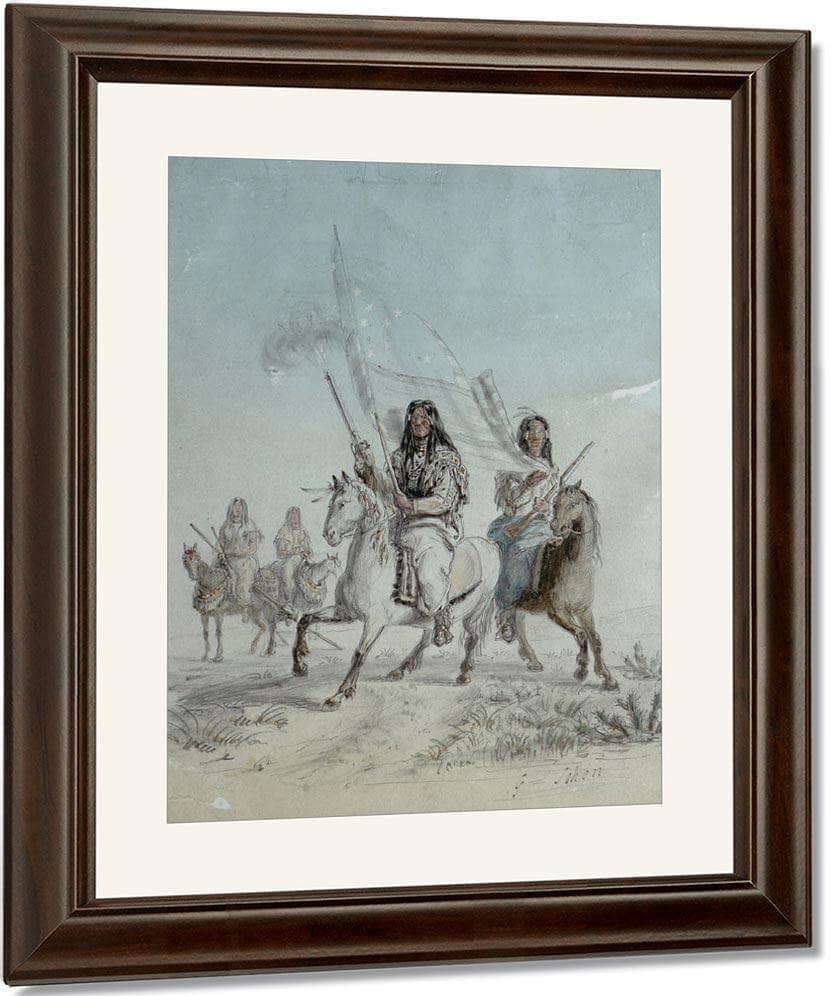 Bloods Come Into Council Blackfoot Country By Gustav Sohon Fine Art Print