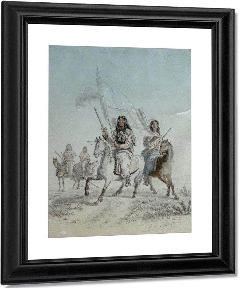 Bloods Come Into Council Blackfoot Country By Gustav Sohon Fine Art Print
