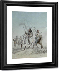 Bloods Come Into Council Blackfoot Country By Gustav Sohon Fine Art Print