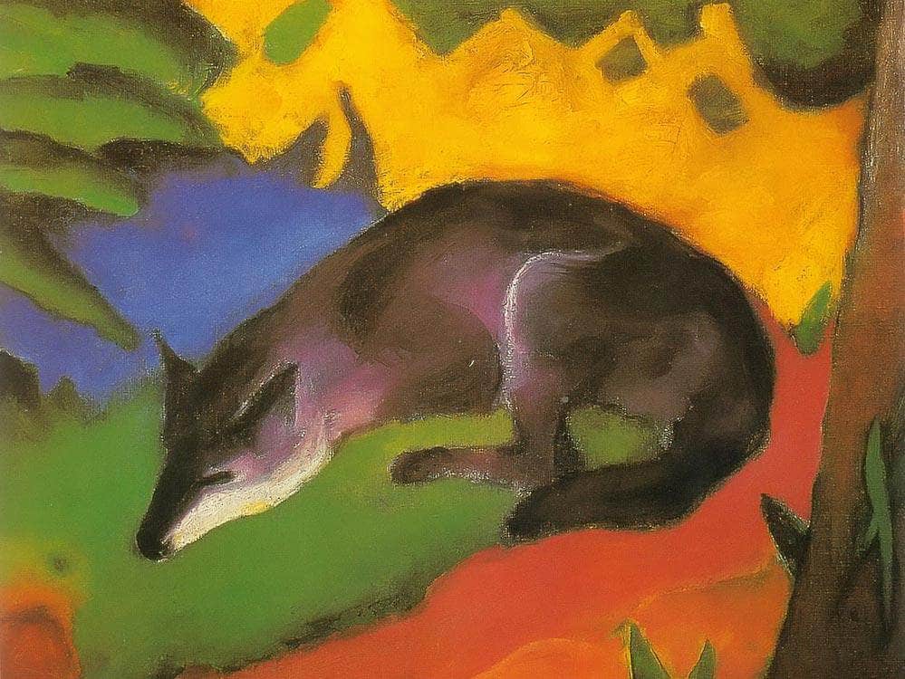 Blue Black Fox By Franz Marc Fine Art Print