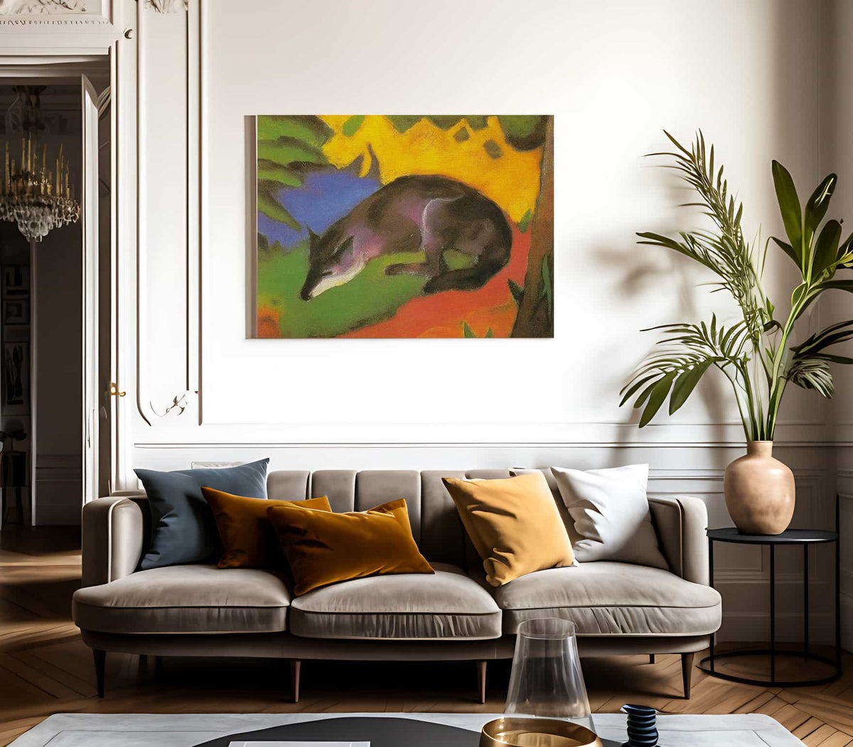 Blue Black Fox By Franz Marc Fine Art Print