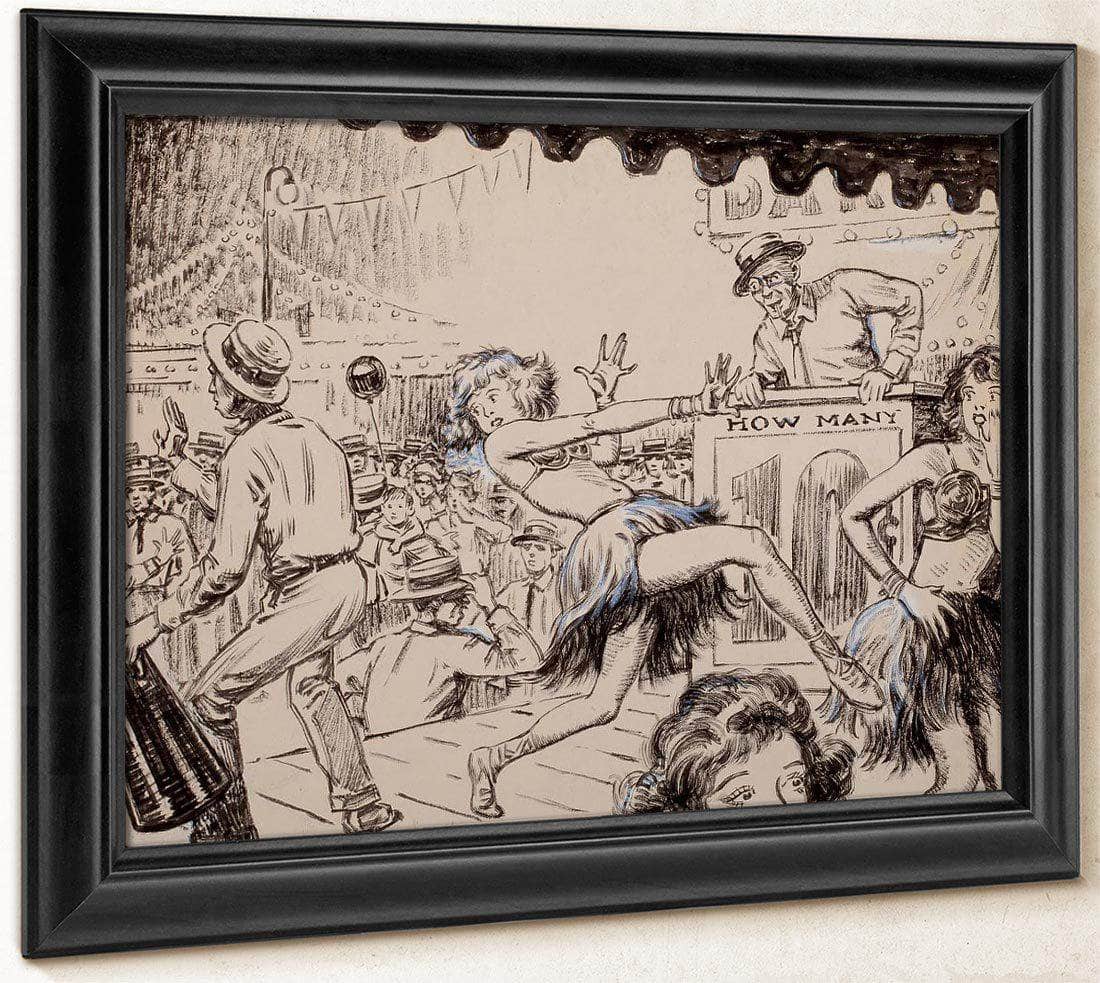 Blue Book Magazine Story Illustration By Monte Crews Fine Art Print