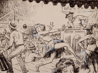 Blue Book Magazine Story Illustration By Monte Crews Fine Art Print