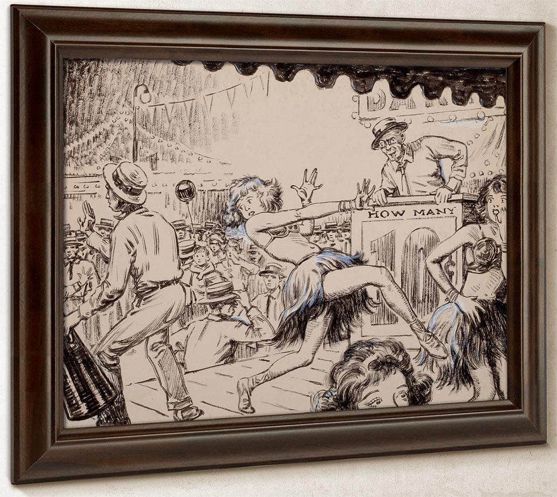 Blue Book Magazine Story Illustration By Monte Crews Fine Art Print