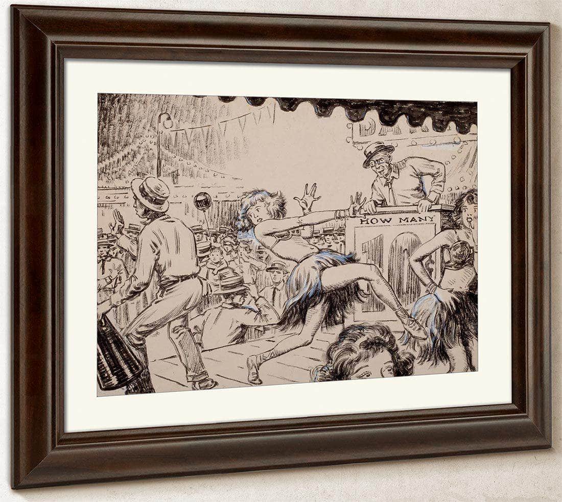 Blue Book Magazine Story Illustration By Monte Crews Fine Art Print