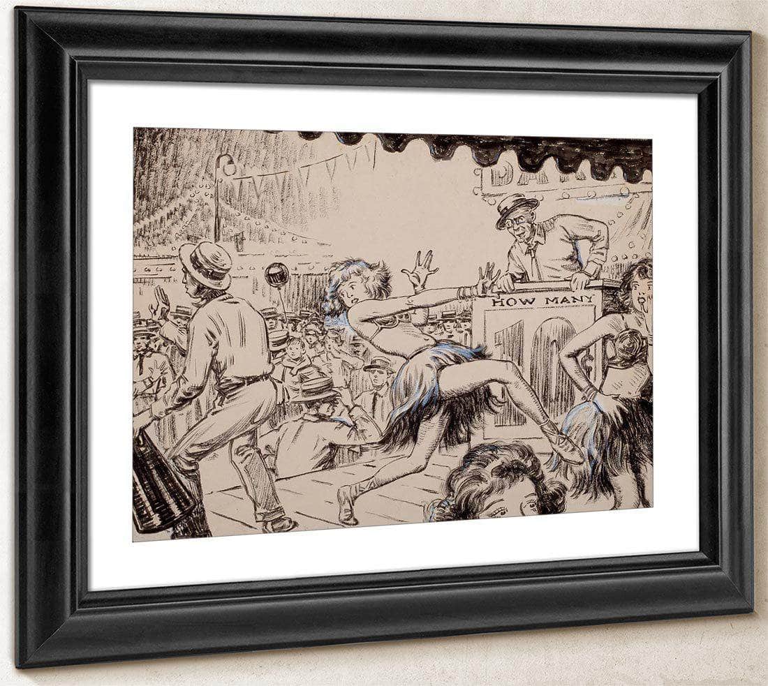 Blue Book Magazine Story Illustration By Monte Crews Fine Art Print