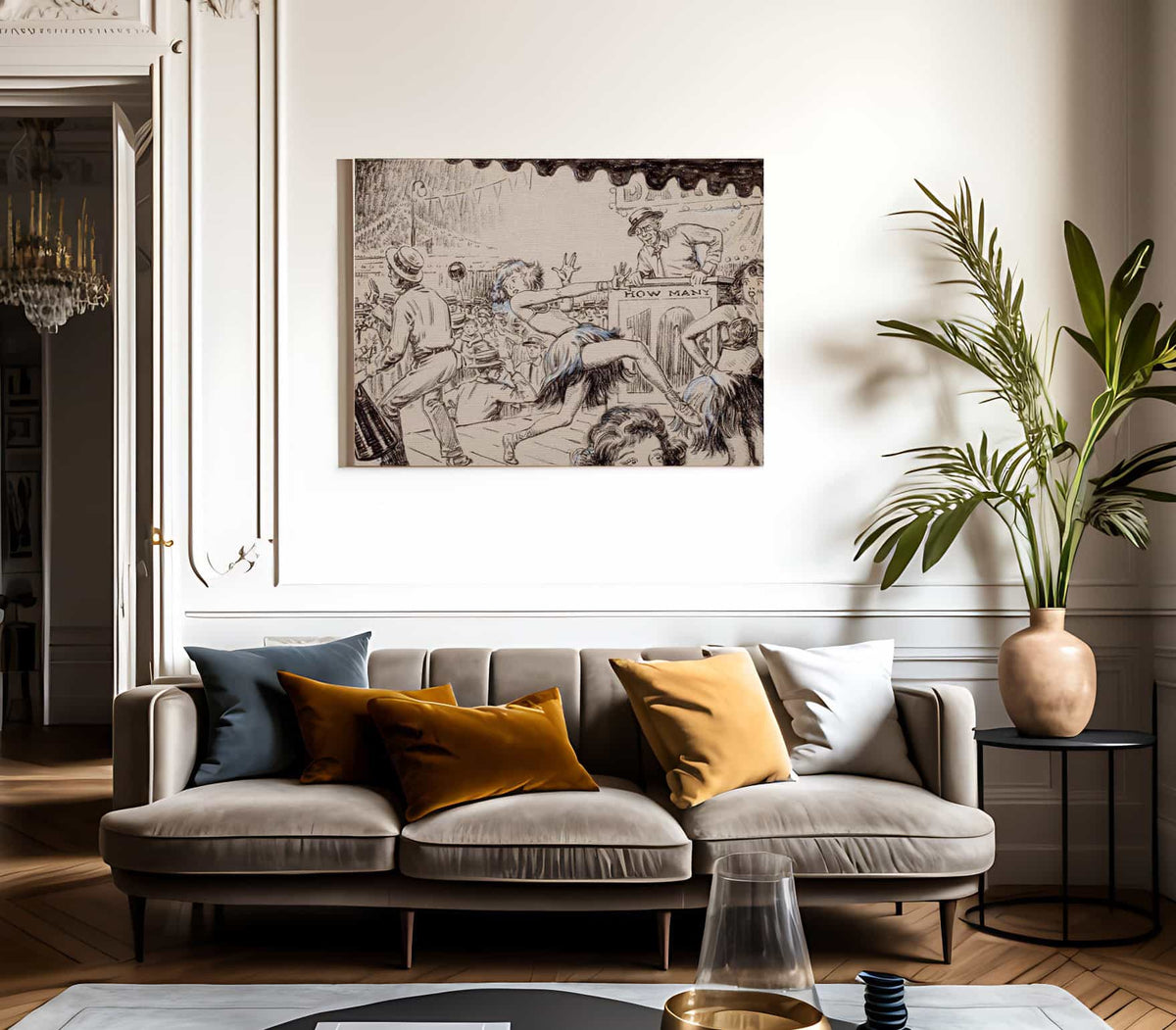 Blue Book Magazine Story Illustration By Monte Crews Fine Art Print