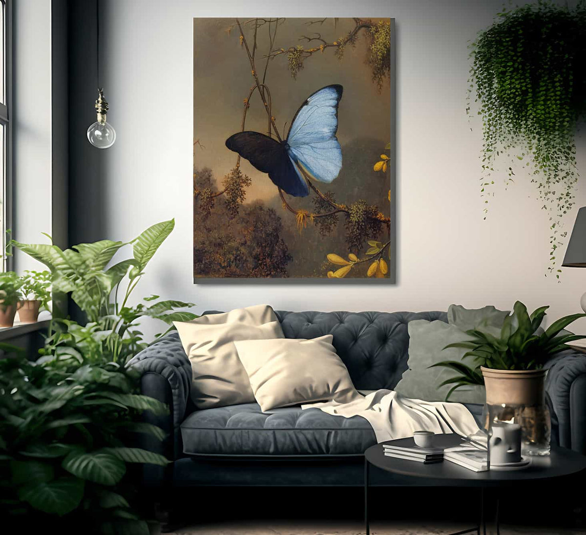Blue Morpho Butterfly By Martin Johnson Heade Fine Art Print