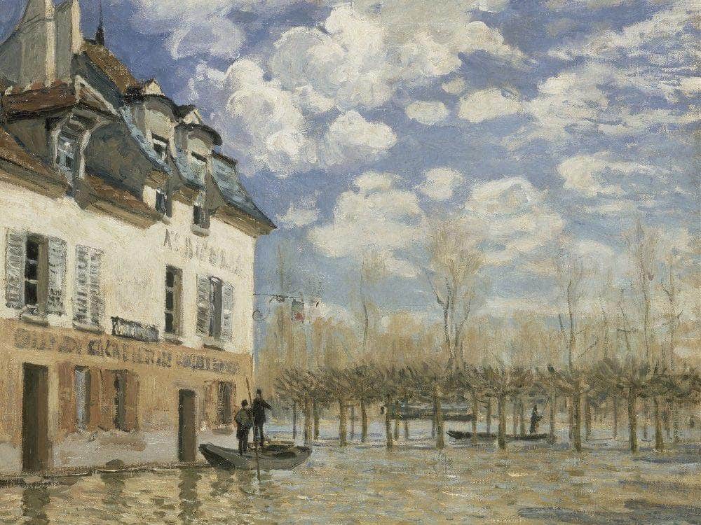 Boat In The Flood At Port Marly 1876 By Alfred Sisley Fine Art Print