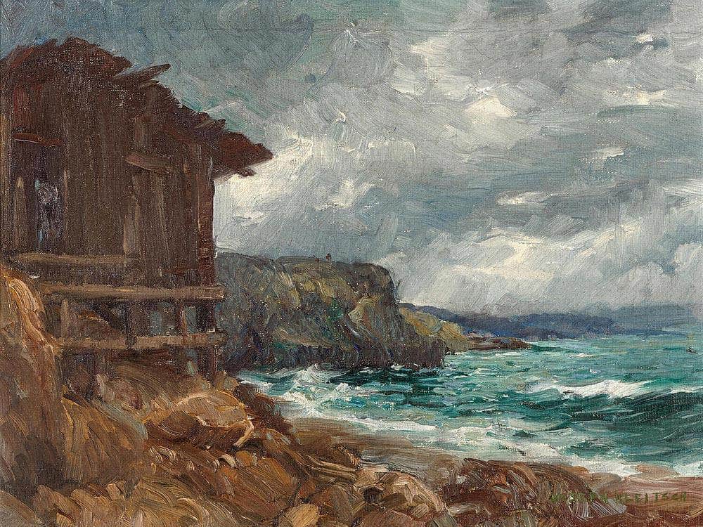 Boathouse At Canyon Cove By Joseph Kleitsch Fine Art Print